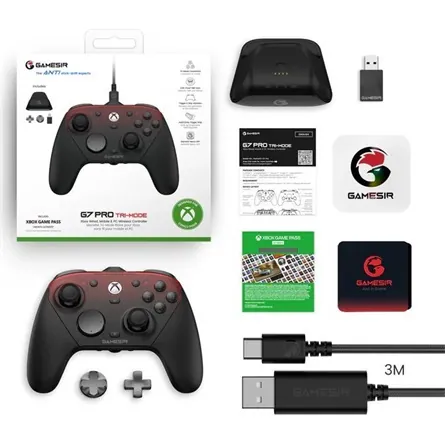 GameSir G7 Pro Tri-Mode Shadow Ember Bluetooth / USB / vezeték nélküli gamepad játékvezérlő fekete-piros – 8. kép