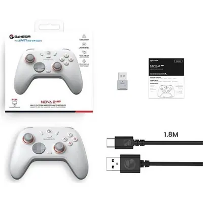 GameSir Nova Lite 2 Multiplatform Bluetooth / USB / vezeték nélküli gamepad fehér – 2. kép