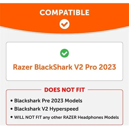 Wicked Cushions Razer Blackshark V2 2023 WC FreeZe Cooling Gel gaming fülpárna fekete – 3. kép