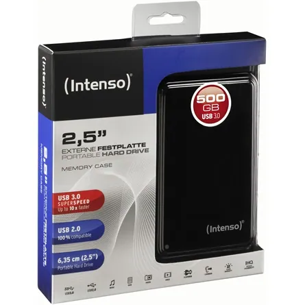 Intenso 500GB 2,5" USB3.2 Memory Case Black – 2. kép