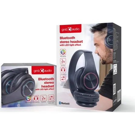 Gembird BHP-LED-01 Bluetooth Headset with LED Light effect Black – 5. kép