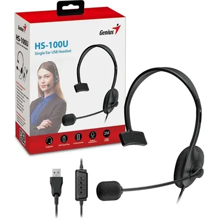 Genius HS-100U/USB-A fejhallgató headset fekete – 4. kép