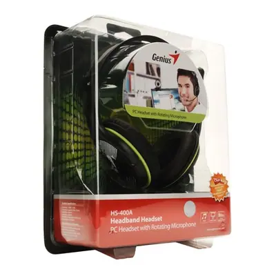 Genius HS-400A stereo headset fekete/zöld – 2. kép