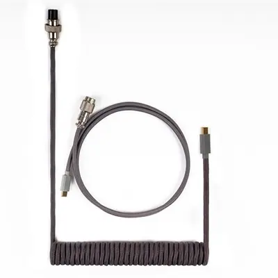 Keychron Coiled Aviator USB-C M/M adatkábel 0.9m szürke (+USB-C - USB-A adapter) – 2. kép