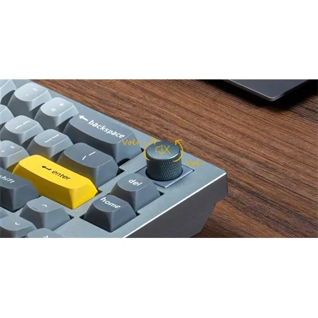 Keychron Q8 Swappable RGB Backlight Knob ISO USB gaming billentyűzet barebone szürke – 6. kép