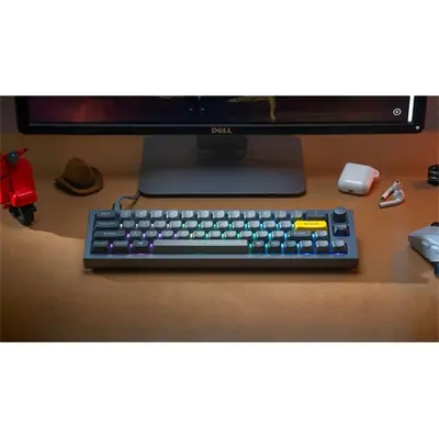Keychron Q9 Swappable RGB Backlight Knob ISO USB gaming billentyűzet barebone szürke – 2. kép
