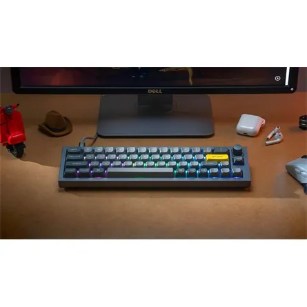 Keychron Q9 Swappable RGB Backlight Knob ISO USB gaming billentyűzet barebone szürke – 2. kép