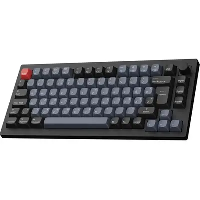 Keychron V1 Max Bluetooth / vezeték nélküli magyar Gateron Jupiter Brown mechanikus billentyűzet fekete-kék – 2. kép