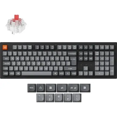 Keychron K10 Max Bluetooth / vezeték nélküli magyar Keychron Super Red mechanikus billentyűzet fekete