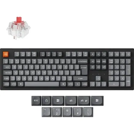 Keychron K10 Max Bluetooth / vezeték nélküli magyar Keychron Super Red mechanikus billentyűzet fekete