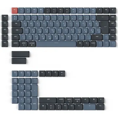 Keychron Low Profile ABS magyar billentyűsapka készlet fekete-szürke Version B