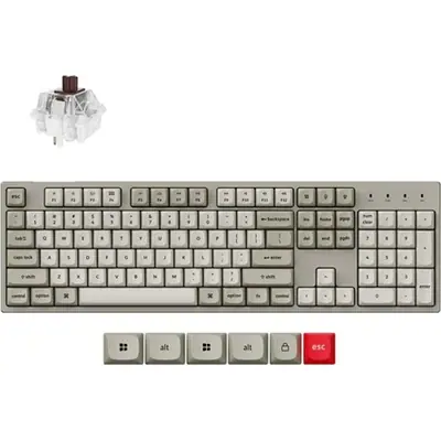 Keychron C2 Pro 8K USB magyar Super Brown mechanikus billentyűzet szürke