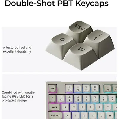 Keychron C2 Pro 8K USB magyar Super Banana mechanikus billentyűzet szürke – 2. kép