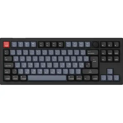Keychron V3 Max Bluetooth / vezeték nélküli magyar Gateron Jupiter Banana mechanikus billentyűzet fekete-kék