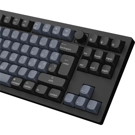 Keychron V3 Max Bluetooth / vezeték nélküli magyar Gateron Jupiter Banana mechanikus billentyűzet fekete-kék – 3. kép