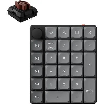 Keychron K0 Max Bluetooth / vezeték nélküli Milk POM Brown mechanikus numerikus billentyűzet fekete