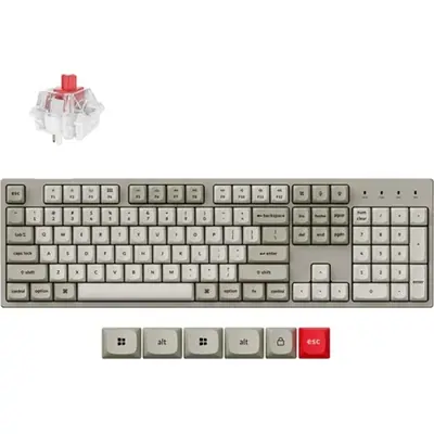 Keychron C2 Pro 8K USB-C magyar Super Red mechanikus billentyűzet szürke (Csomagolás sérült, Bontott!)