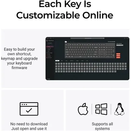 Keychron C2 Pro 8K USB-C magyar Super Red mechanikus billentyűzet szürke (Csomagolás sérült, Bontott!) – 2. kép