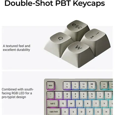 Keychron C2 Pro 8K USB-C magyar Super Red mechanikus billentyűzet szürke (Csomagolás sérült, Bontott!) – 3. kép