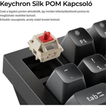 Keychron Q3 Ultra 8K Bluetooth / vezeték nélküli magyar Silk POM Banana mechanikus billentyűzet fekete – 3. kép