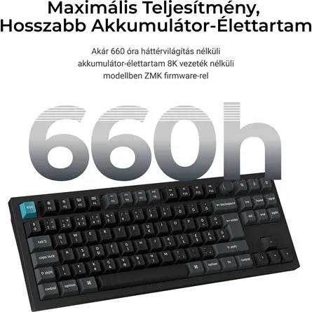 Keychron Q3 Ultra 8K Bluetooth / vezeték nélküli magyar Silk POM Banana mechanikus billentyűzet fekete – 5. kép