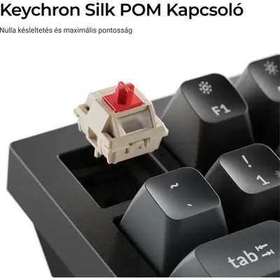 Keychron Q6 Ultra 8K Bluetooth / vezeték nélküli magyar Silk POM Brown mechanikus billentyűzet fekete – 2. kép