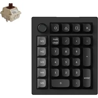Keychron V0 Ultra 8K Bluetooth / vezeték nélküli Silk POM Brown mechanikus numerikus billentyűzet fekete