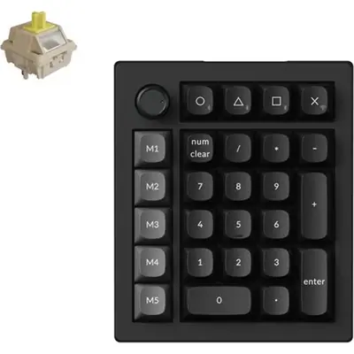 Keychron V0 Ultra 8K Bluetooth / vezeték nélküli Silk POM Banana mechanikus numerikus billentyűzet fekete