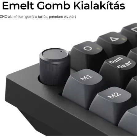 Keychron V0 Ultra 8K Bluetooth / vezeték nélküli Silk POM Banana mechanikus numerikus billentyűzet fekete – 6. kép