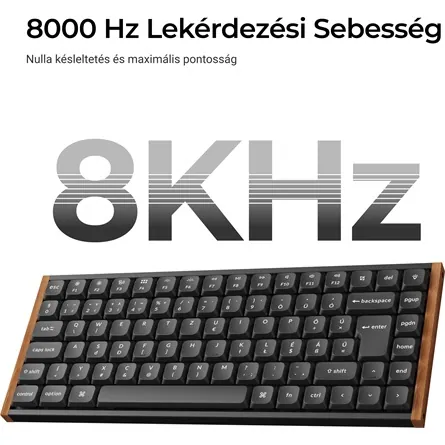 Keychron K3 Ultra 8K Bluetooth / vezeték nélküli magyar Milk POM Red mechanikus billentyűzet fekete – 4. kép