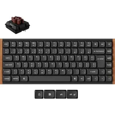 Keychron K3 Ultra 8K Bluetooth / vezeték nélküli magyar Milk POM Brown mechanikus billentyűzet fekete