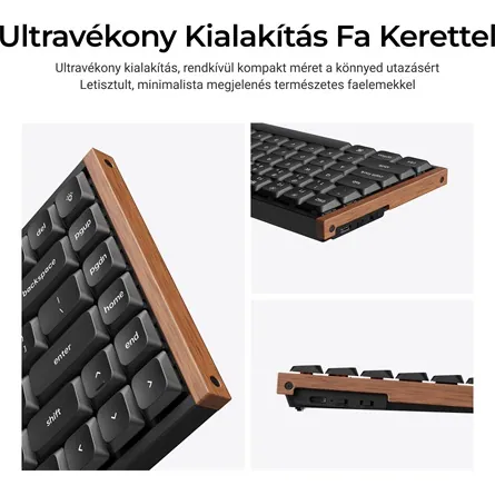 Keychron K3 Ultra 8K Bluetooth / vezeték nélküli magyar Milk POM Banana mechanikus billentyűzet fekete – 6. kép