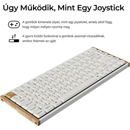 Keychron K3 HE Bluetooth / vezeték nélküli magyar Ultra-fast Lime Magnetic mechanikus billentyűzet fehér – 4. kép