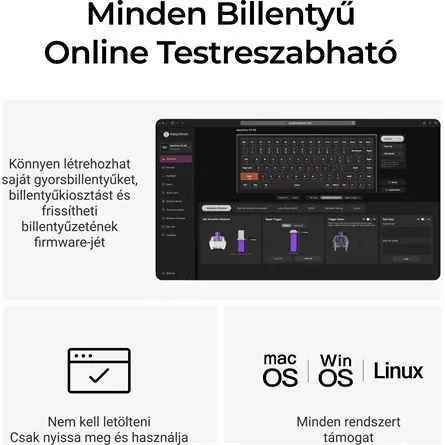 Keychron K3 HE Bluetooth / vezeték nélküli magyar Ultra-fast Lime Magnetic mechanikus billentyűzet fehér – 7. kép