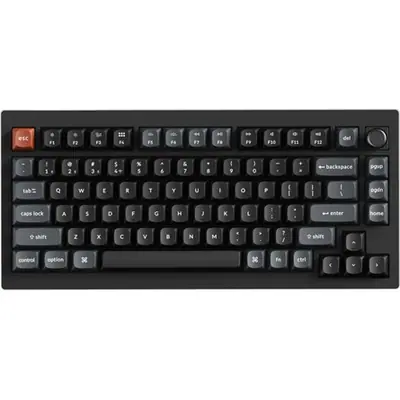 Keychron V1 Ultra 8K Bluetooth / vezeték nélküli magyar Silk POM Brown mechanikus billentyűzet fekete