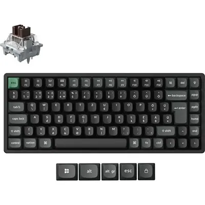 Keychron K2 Ultra 8K Bluetooth / vezeték nélküli magyar Apex Brown mechanikus billentyűzet fekete