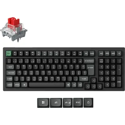 Keychron K4 Ultra 8K Bluetooth / vezeték nélküli magyar Apex Red mechanikus billentyűzet fekete