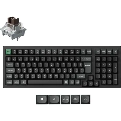 Keychron K4 Ultra 8K Bluetooth / vezeték nélküli magyar Apex Brown mechanikus billentyűzet fekete