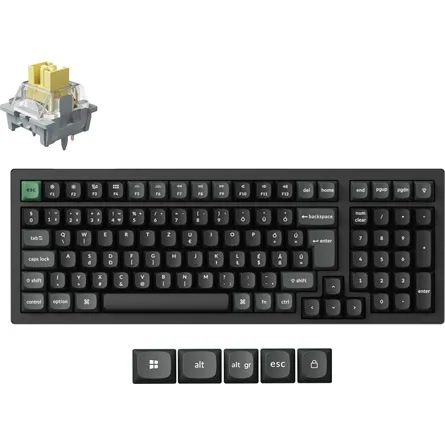 Keychron K4 Ultra 8K Bluetooth / vezeték nélküli magyar Apex Banana mechanikus billentyűzet fekete