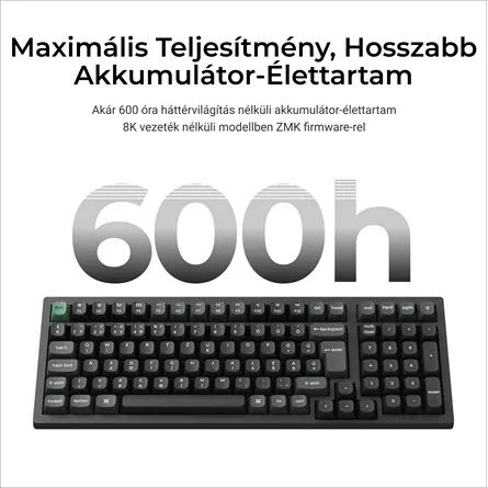 Keychron K4 Ultra 8K Bluetooth / vezeték nélküli magyar Apex Banana mechanikus billentyűzet fekete – 5. kép