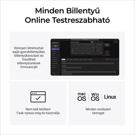 Keychron K4 Ultra 8K Bluetooth / vezeték nélküli magyar Apex Banana mechanikus billentyűzet fekete – 8. kép