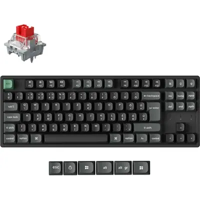 Keychron K8 Ultra 8K Bluetooth / vezeték nélküli magyar Apex Red mechanikus billentyűzet fekete