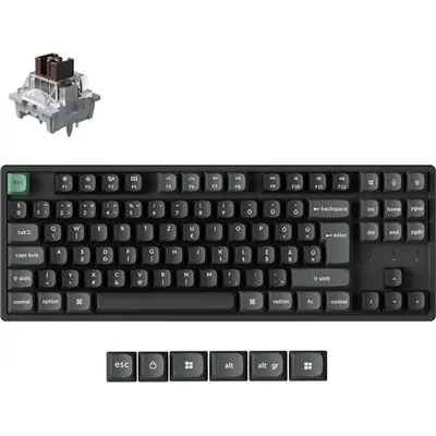 Keychron K8 Ultra 8K Bluetooth / vezeték nélküli magyar Apex Brown mechanikus billentyűzet fekete