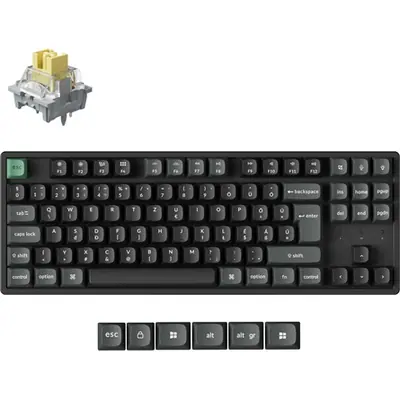 Keychron K8 Ultra 8K Bluetooth / vezeték nélküli magyar Apex Banana mechanikus billentyűzet fekete