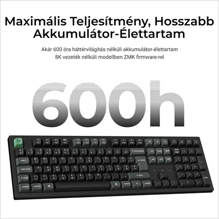 Keychron K10 Ultra 8K Bluetooth / vezeték nélküli magyar Apex Banana mechanikus billentyűzet fekete – 5. kép