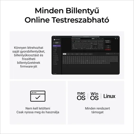 Keychron K10 Ultra 8K Bluetooth / vezeték nélküli magyar Apex Banana mechanikus billentyűzet fekete – 8. kép