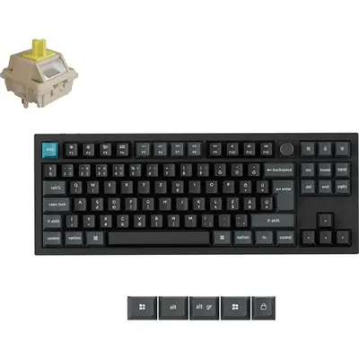 Keychron Q3 Ultra 8K Bluetooth / vezeték nélküli magyar Silk POM Banana mechanikus billentyűzet fekete (Bontott!)