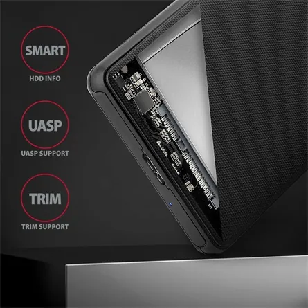 AXAGON EE25-SL SuperSpeed USB SLIDE box Black – 4. kép