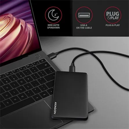 AXAGON EE25-SL SuperSpeed USB SLIDE box Black – 6. kép