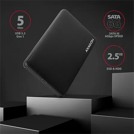 AXAGON EE25-SLC SuperSpeed USB-C SLIDE box Black – 2. kép